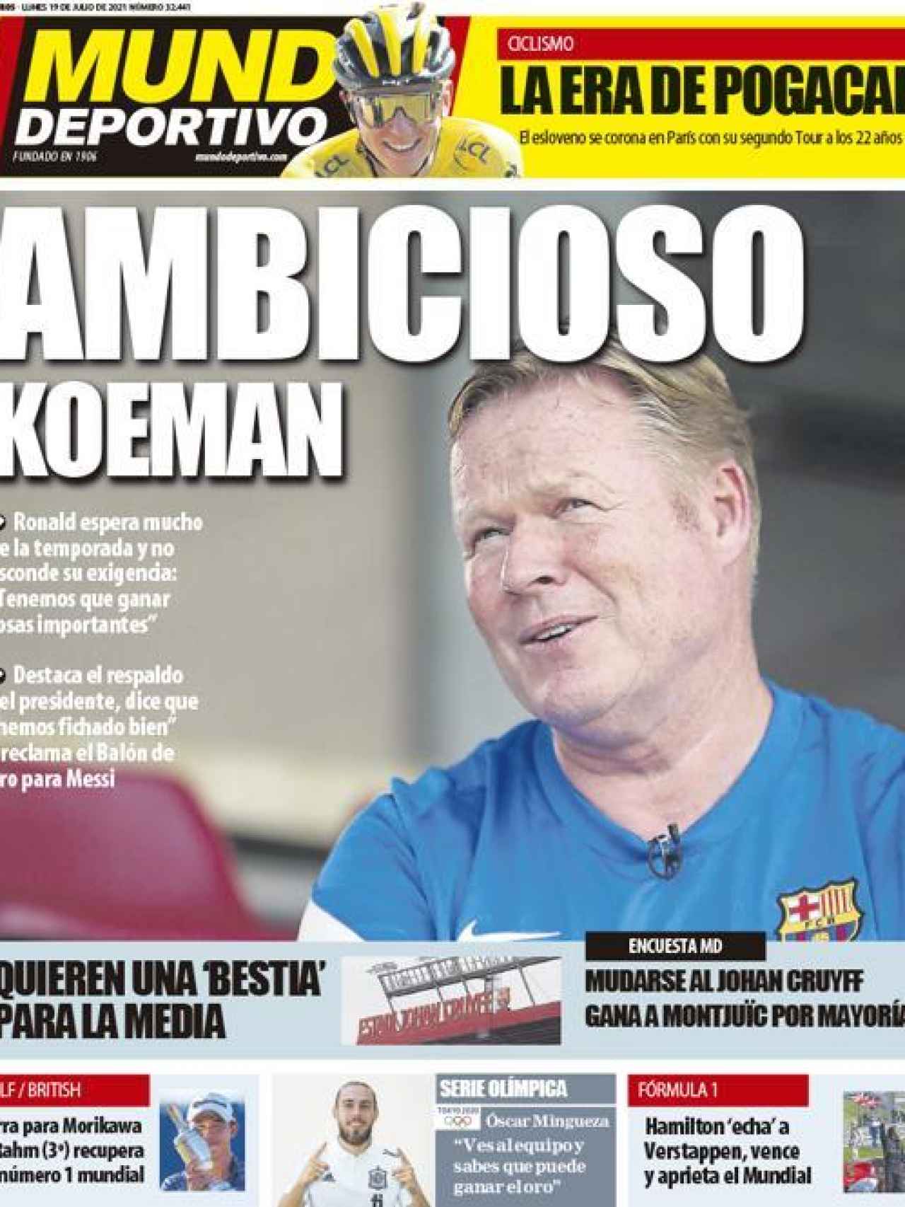 La portada del diario Mundo Deportivo (19/07/2021)