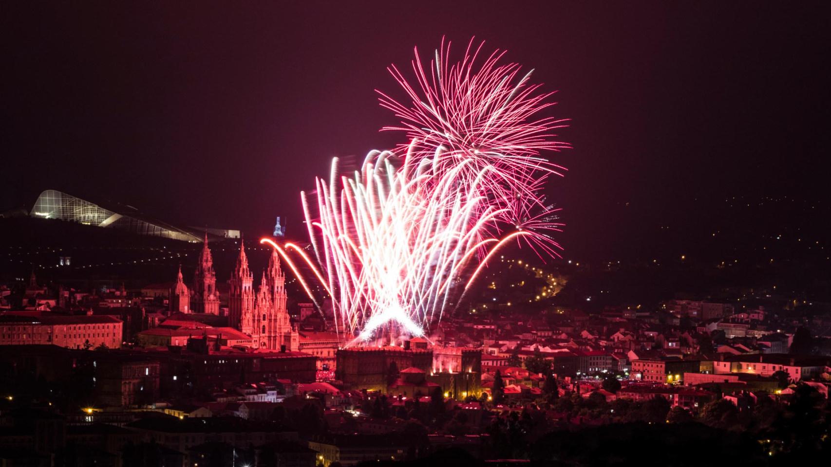 Fuegos artificiales de las fiestas del Apostol en 2018