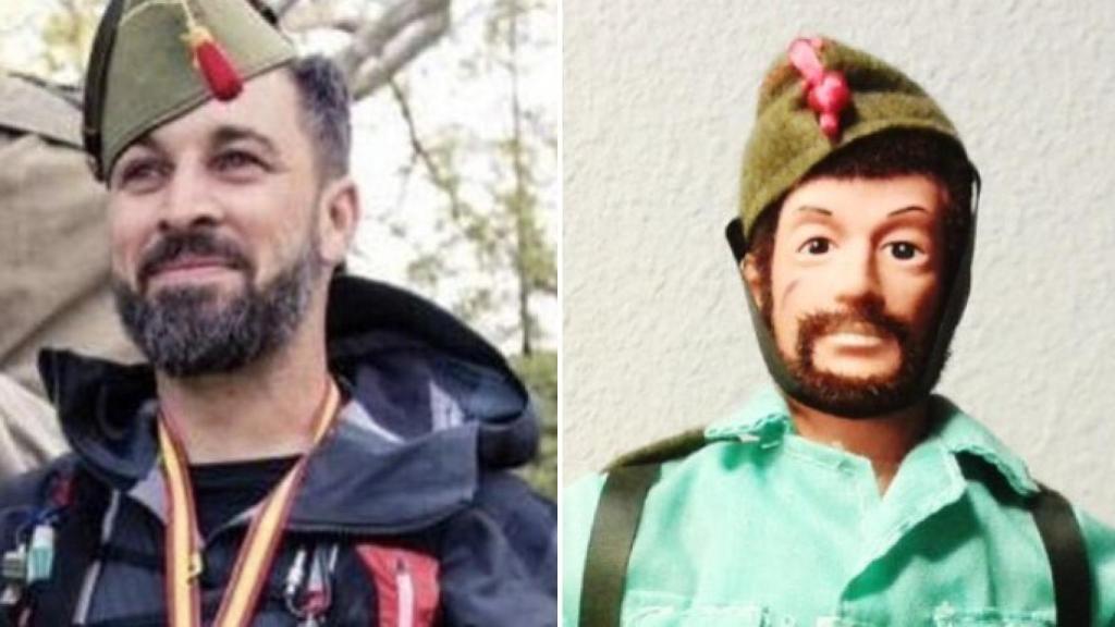 Abascal y un muñeco Geyperman en el hilo que se ha hecho viral.