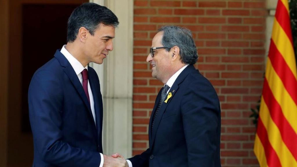 Pedro Sánchez y Quim Torra.