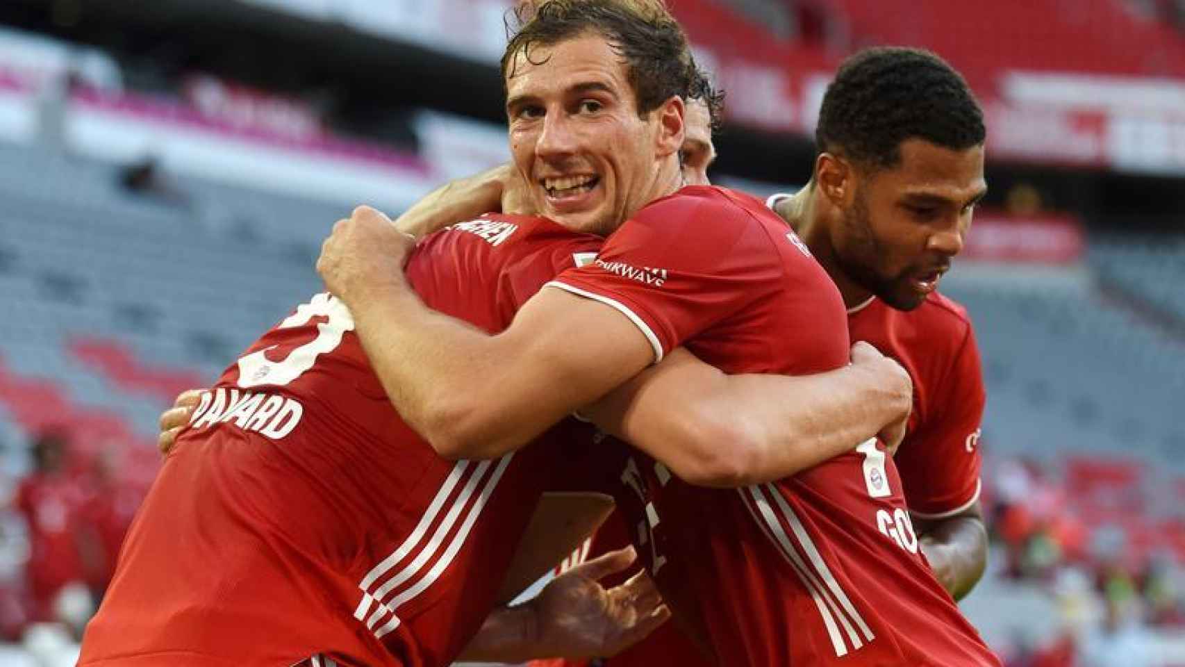 Goretzka celebra un gol con el Bayern