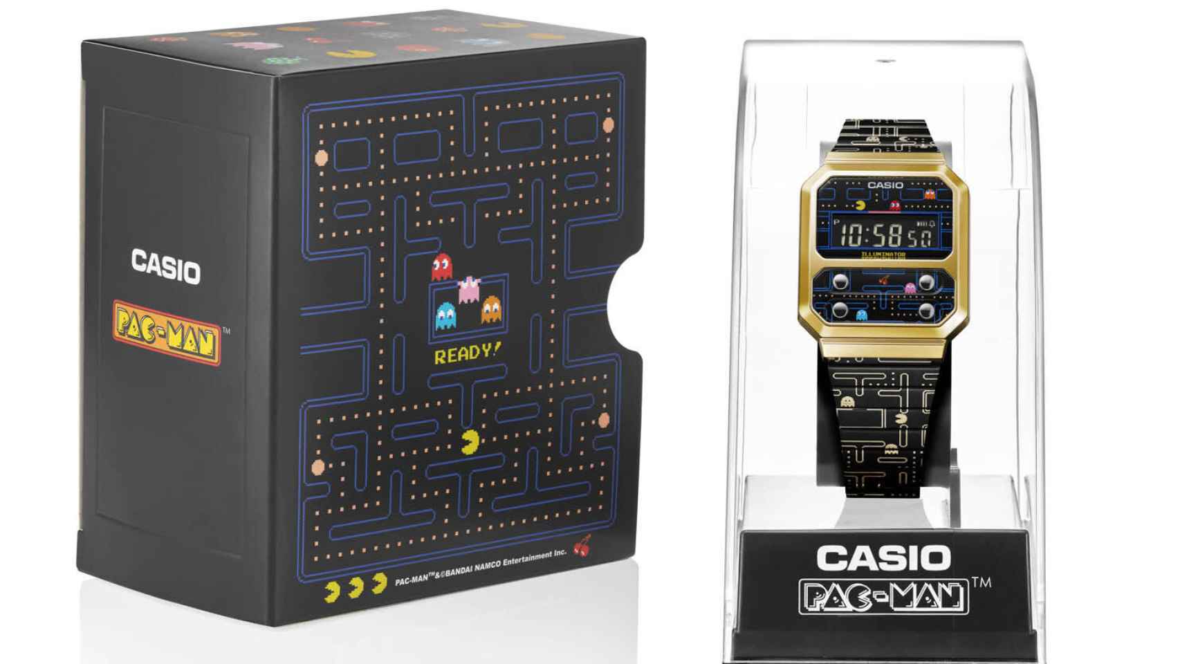 Reloj Casio y Pac-Man