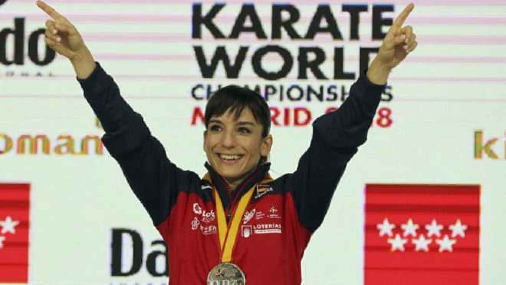 Sandra Sánchez en el campeonato del mundo. Foto: Twitter @sandrasankarate