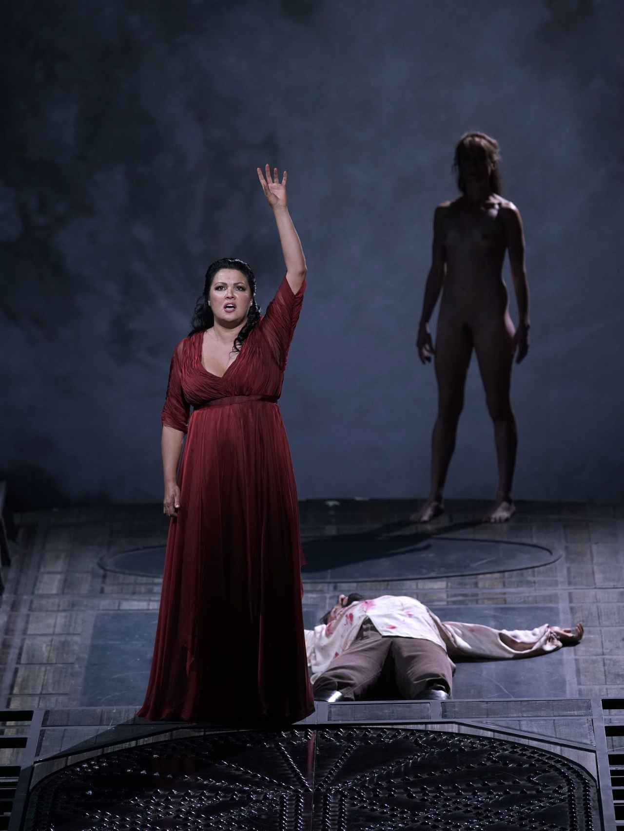 La soprano Anna Netrebko durante su interpretación de 'Tosca' en el Teatro Real.