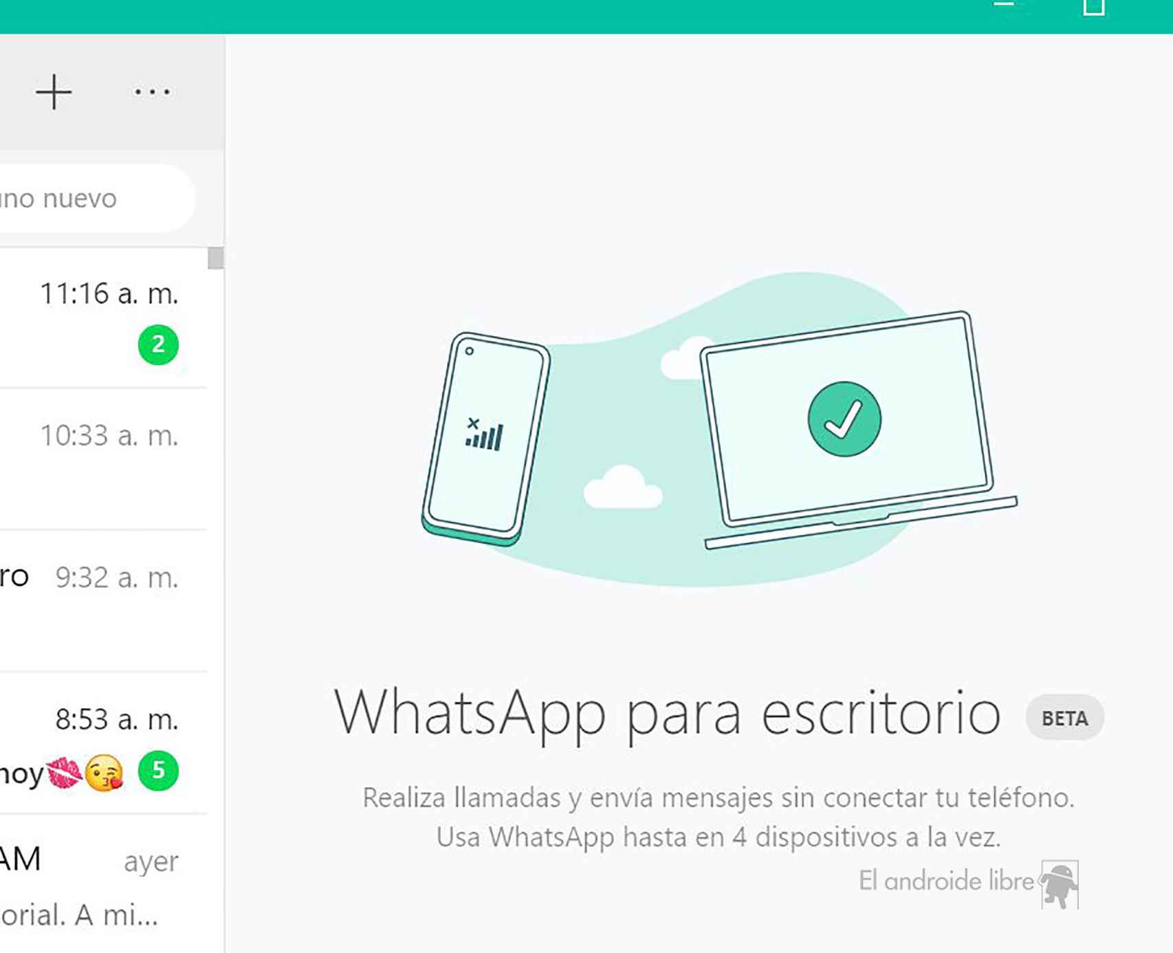 WhatsApp para escritorio beta