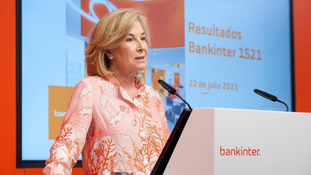 María Dolores Dancausa, consejera delegada de Bankinter, en una presentación de resultados del 2021.