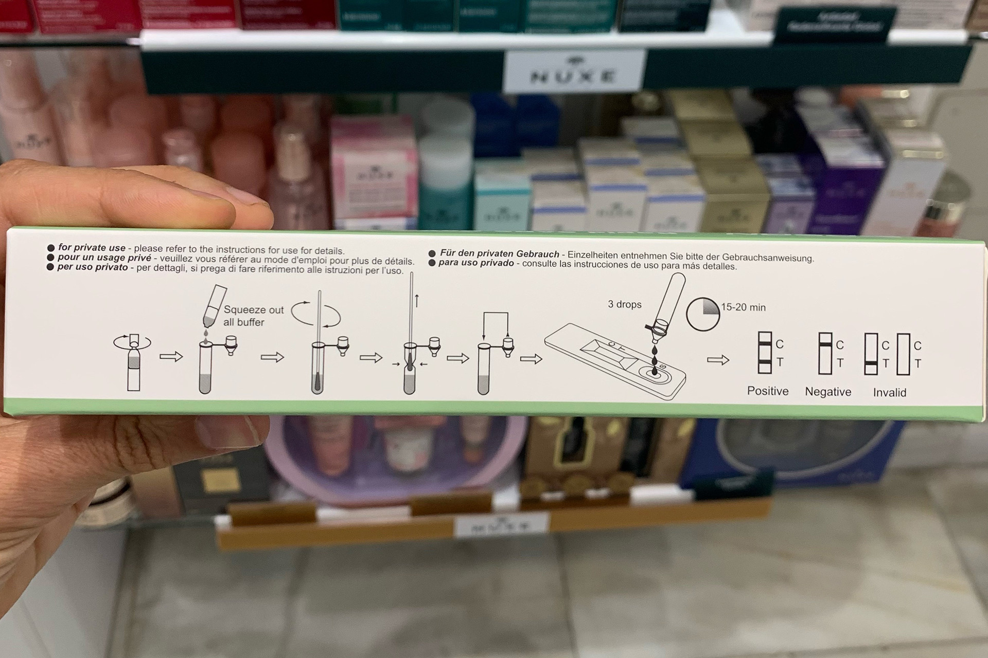 Instrucciones de uso de un test de antígenos. Foto: Farmacia Atlántica