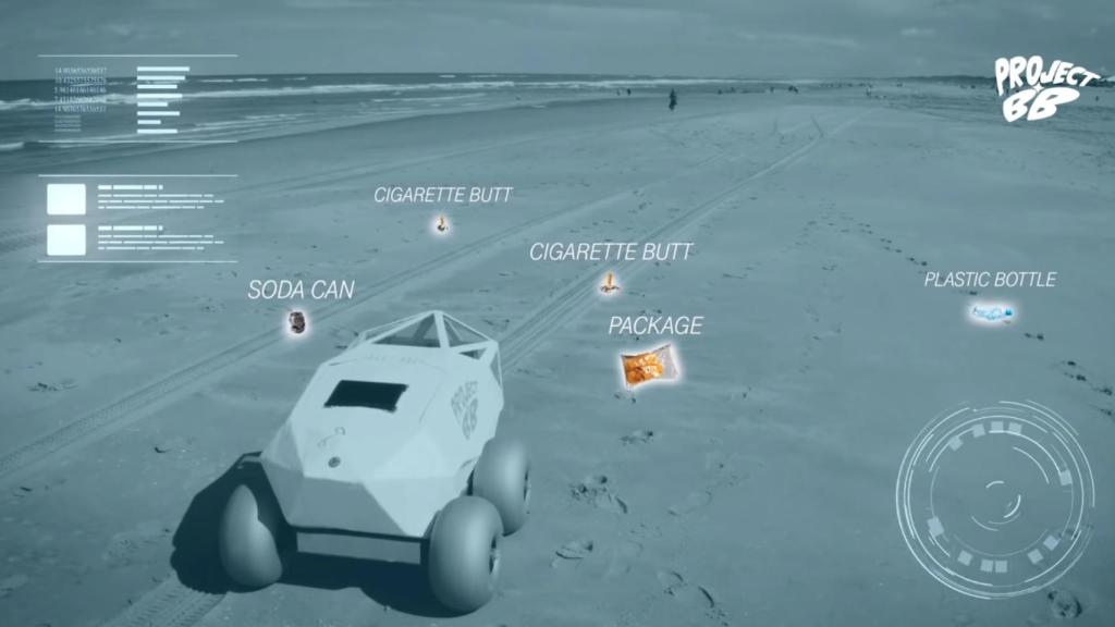 BeachBot puede detectar las colillas de cigarrillos en la arena, incluso si están enterradas parcialmente.