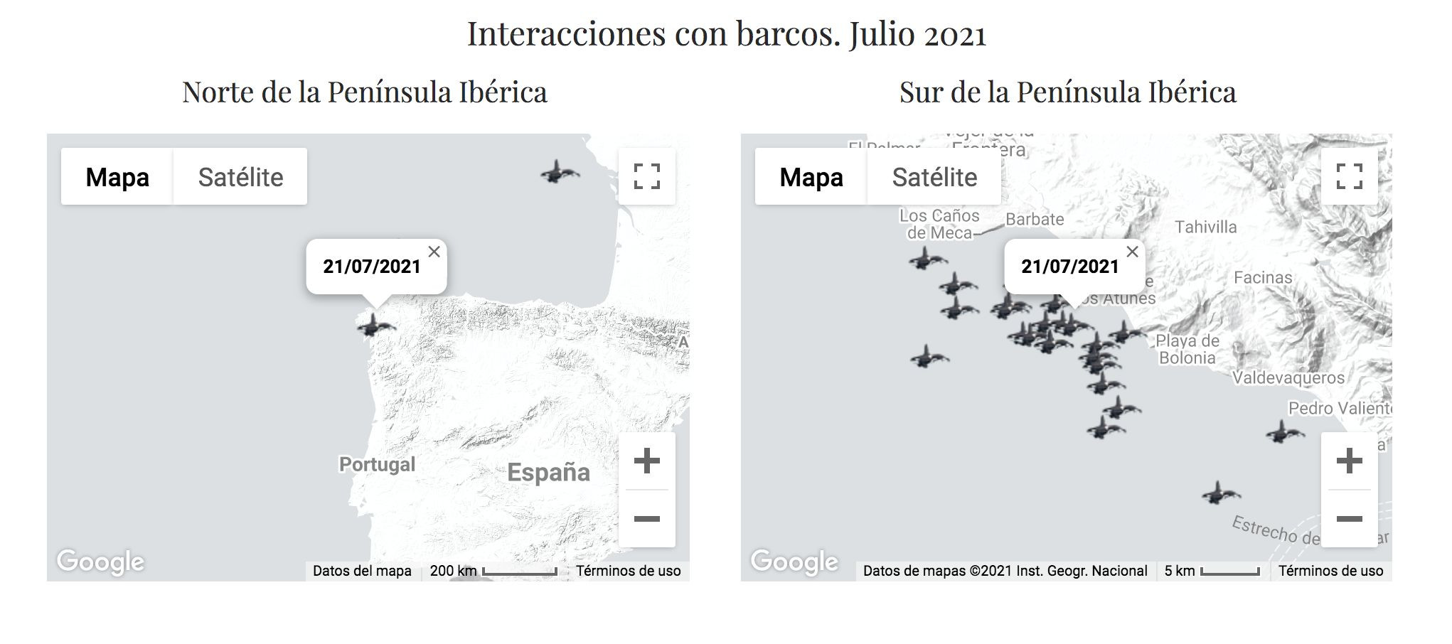 Mapa del Grupo de Trabajo Orca Atlántica