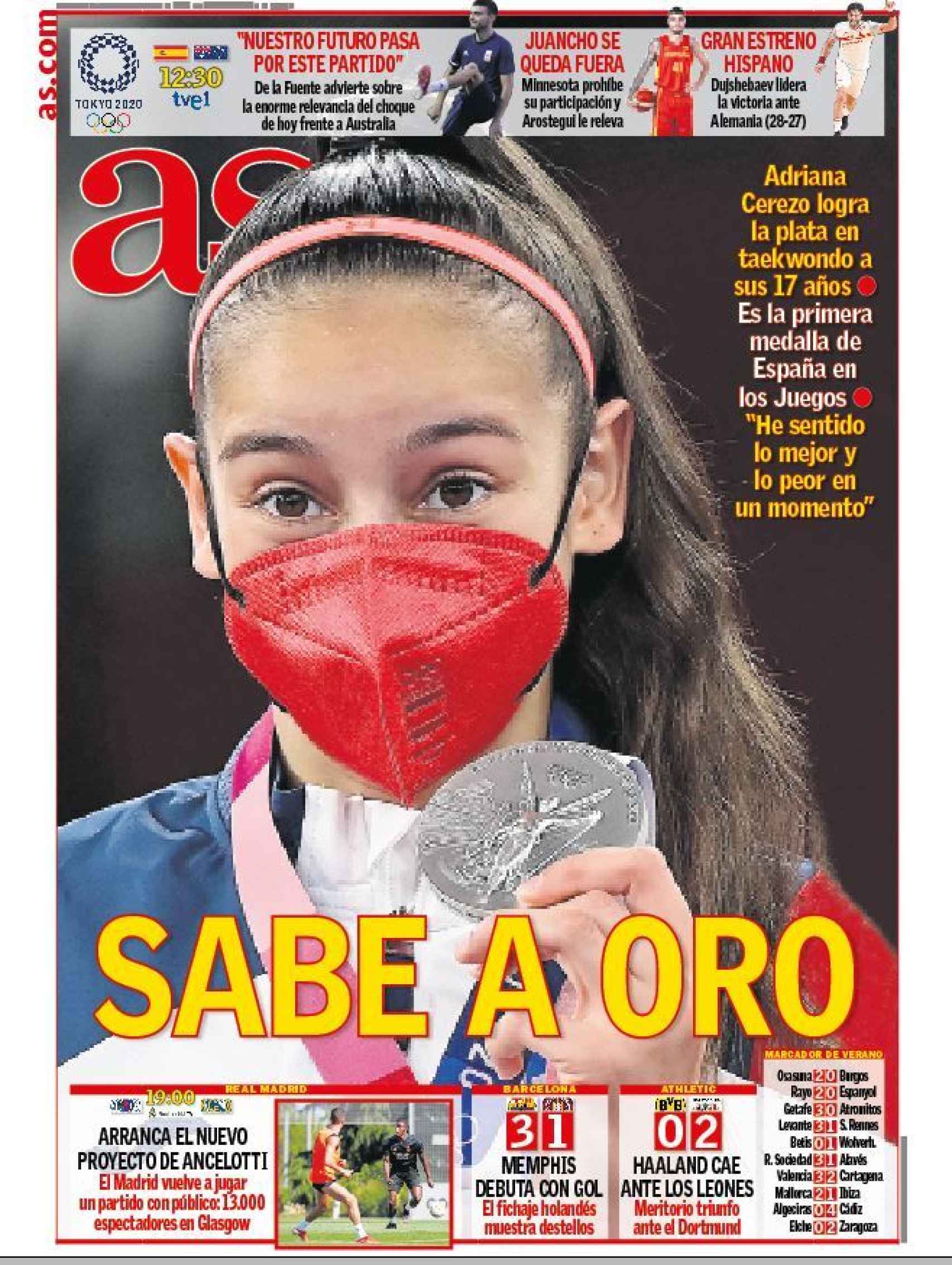 La portada del diario AS (25/07/2021)