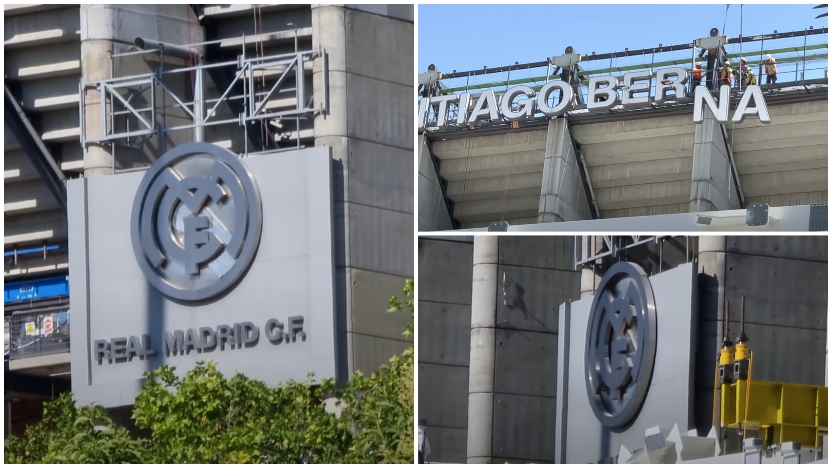 Retiran el escudo del Real Madrid de la fachada del Santiago Bernabéu