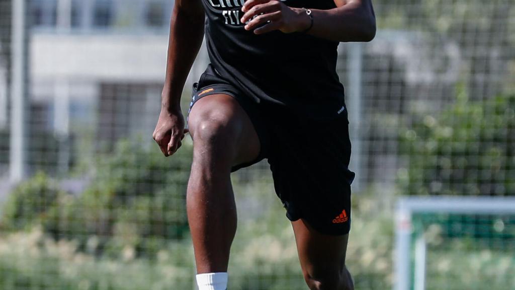 Alaba se entrena en Valdebebas