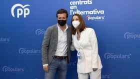 Pablo Casado con la nueva presidenta del PP de Baleares, Marga Prohens.
