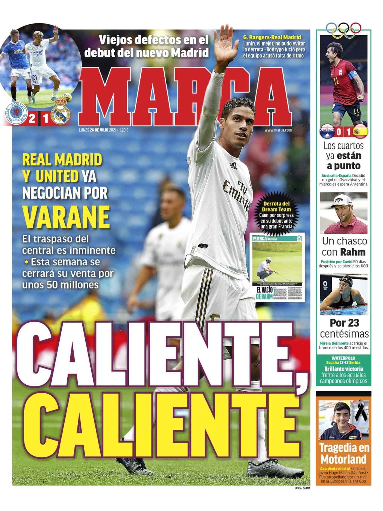 La portada del diario MARCA (26/07/2021)
