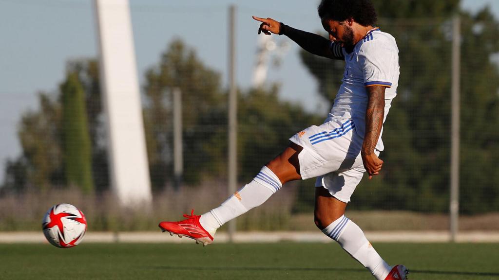 Marcelo, durante un partido amistoso frente al Rayo Vallecano