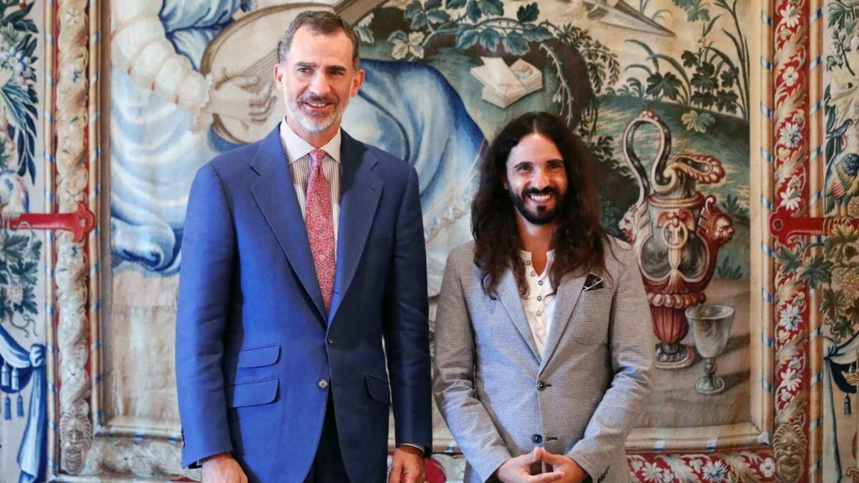 Baltasar Picornell en calidad de presidente del Parlamento de Baleares con el Rey en 2018.