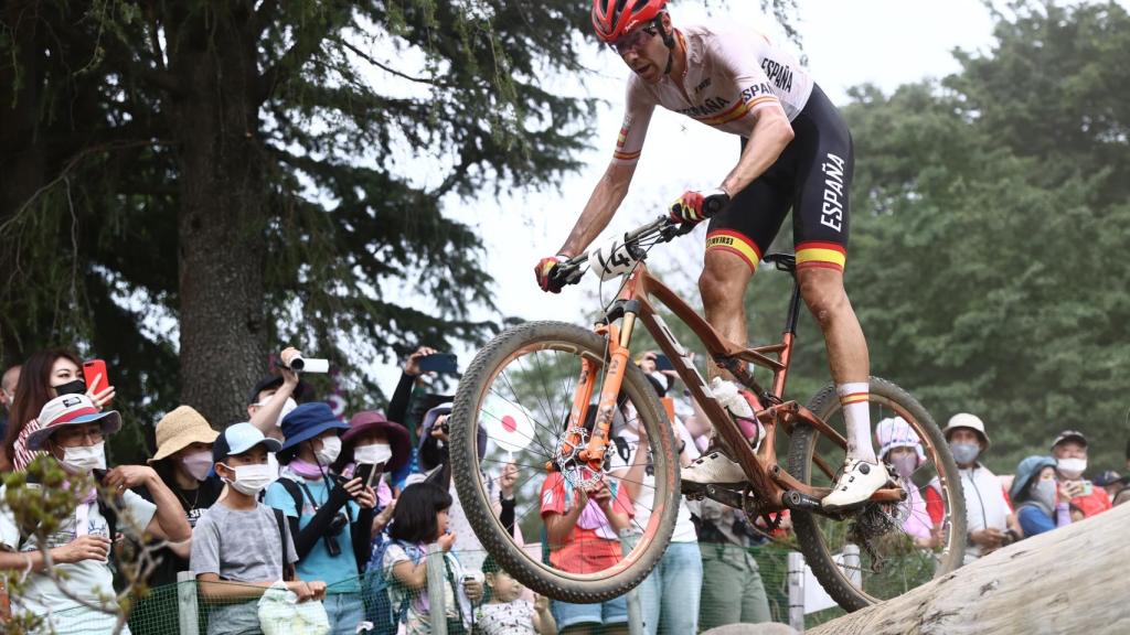 David Valero durante la prueba de mountain bike