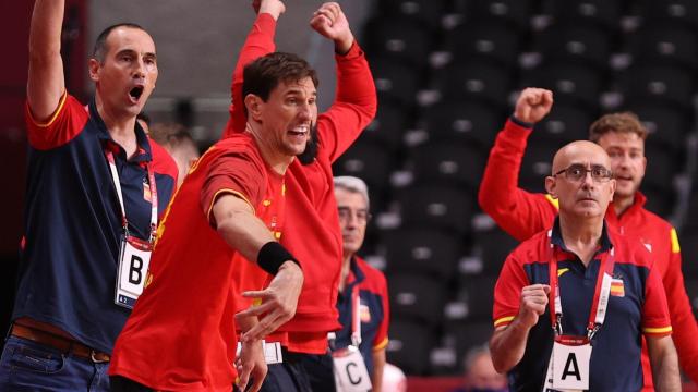 España celebra un gol