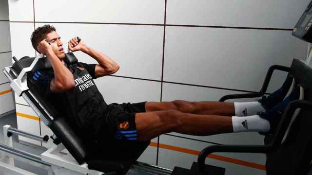 Raphael Varane, en un entrenamiento con el Real Madrid