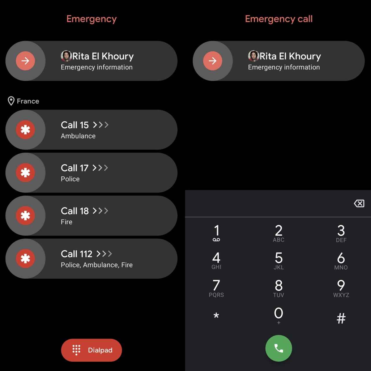 Android 12 pantalla emergencias