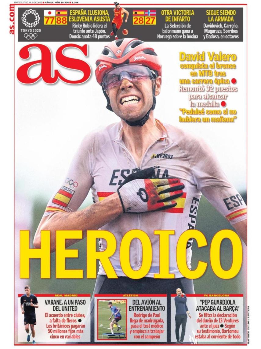 La portada del diario AS (27/07/2021)