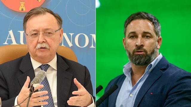 Juan Jesús Vivas, presidente de Ceuta, y Santiago Abascal, presidente de Vox.