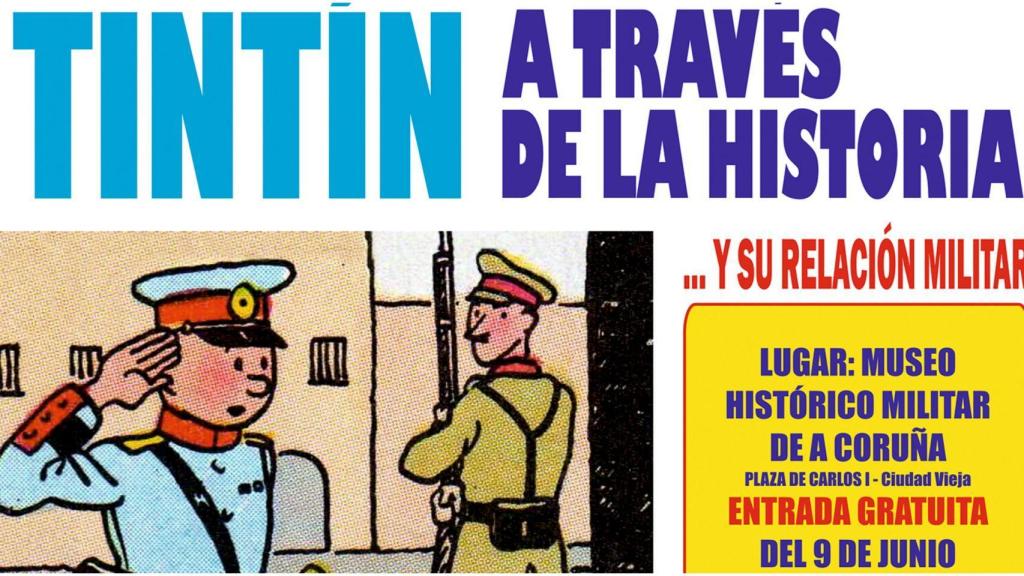 Cartel de la exposición de Tintín en A Coruña (Foto: Ministerio de Defensa)