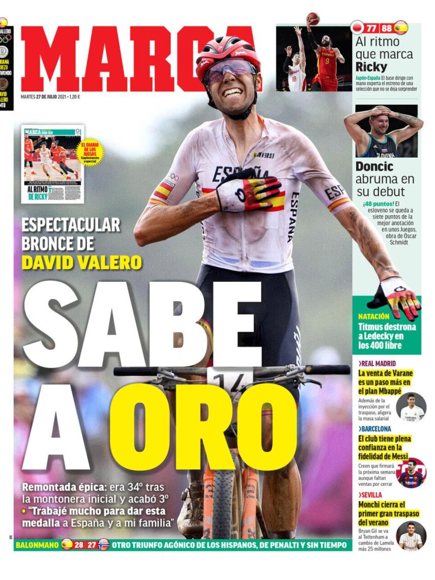 La portada del diario MARCA (27/07/2021)