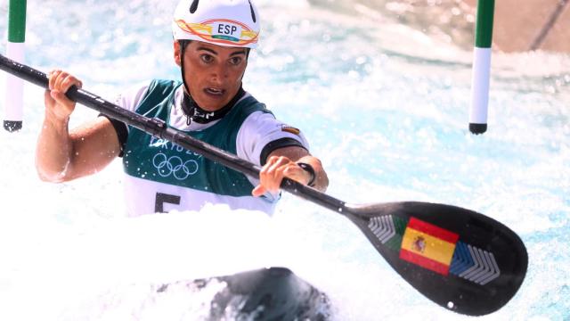 Maialen Chourraut durante la prueba de los Juegos Olímpicos