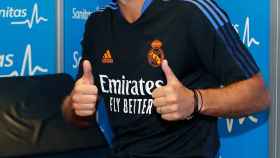 Eden Hazard durante el reconocimiento médico del Real Madrid
