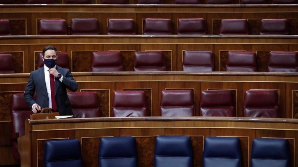 Santiago Abascal, líder de Vox, en el Congreso de los Diputados.