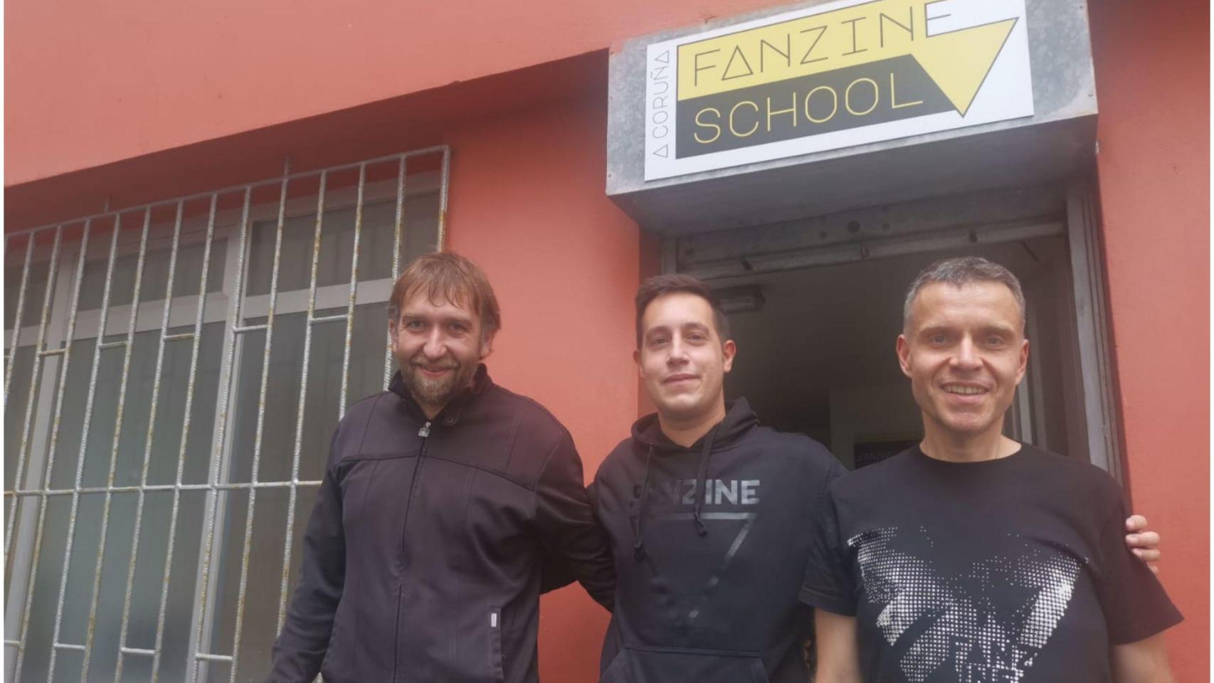 Los responsables de la Fanzine School de A Coruña.
