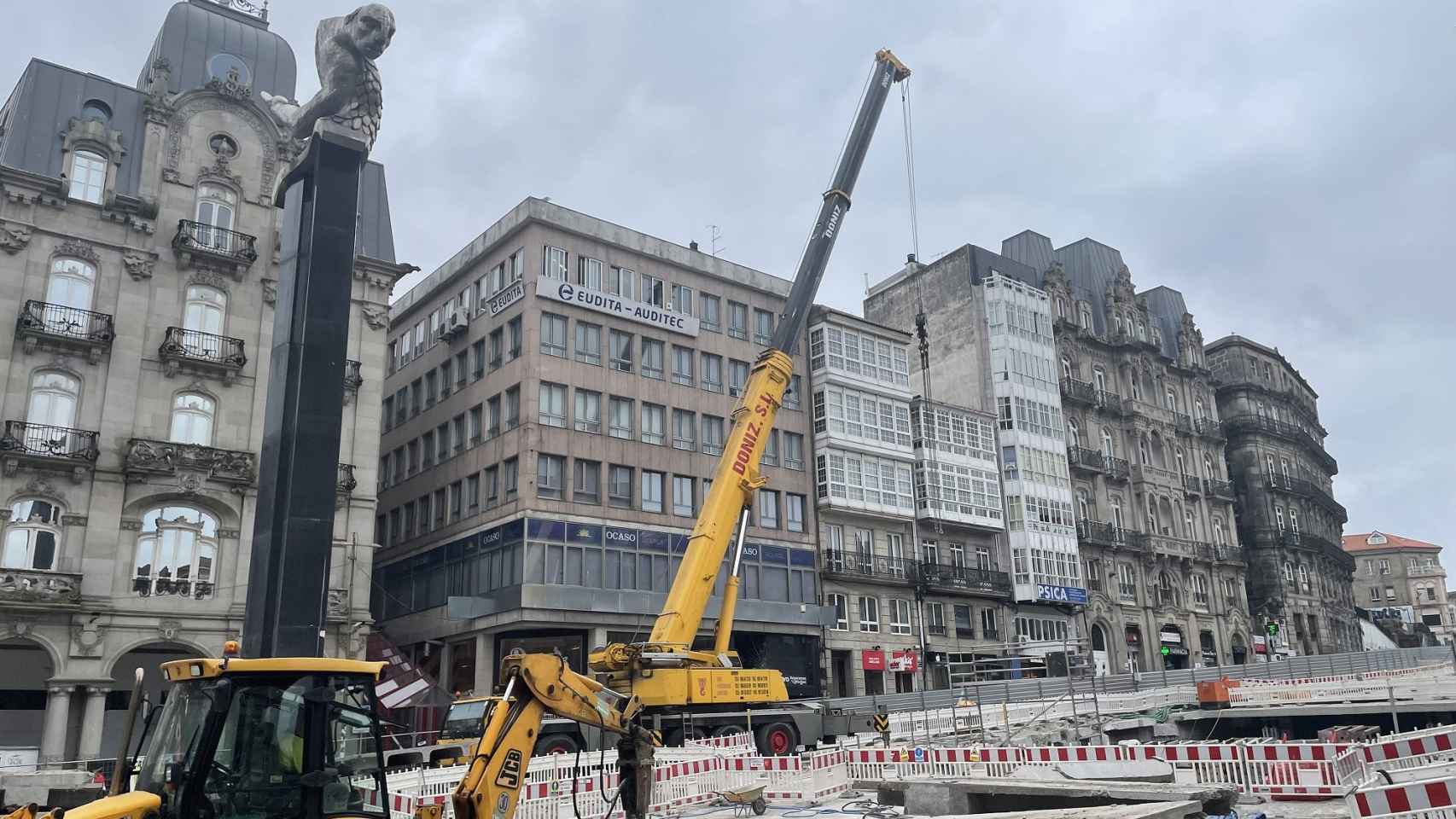 Obras de la Puerta del Sol de Vigo.