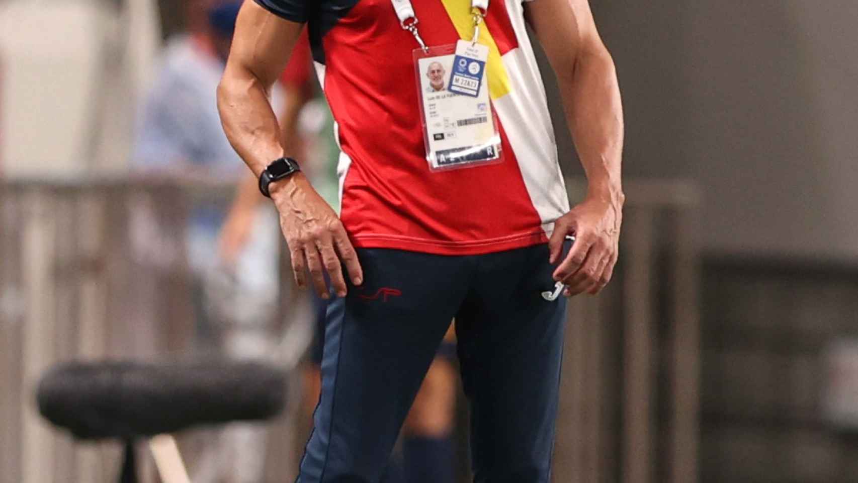Luis De la Fuente, durante el España - Argentina de los Juegos Olímpicos