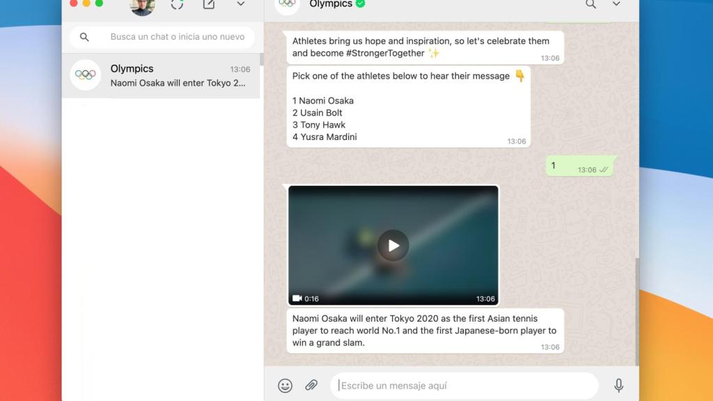 El bot para seguir los Juegos Olímpicos por WhatsApp