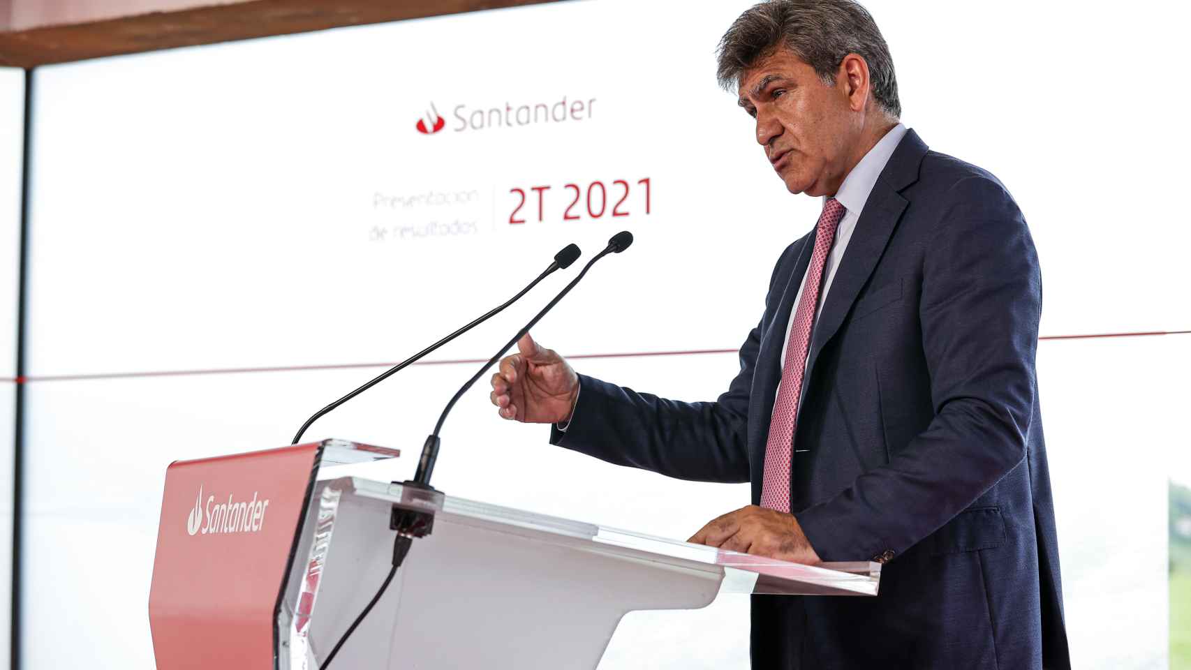José Antonio Álvarez, consejero delegado de Santander, durante la presentación de resultados del primer semestre.