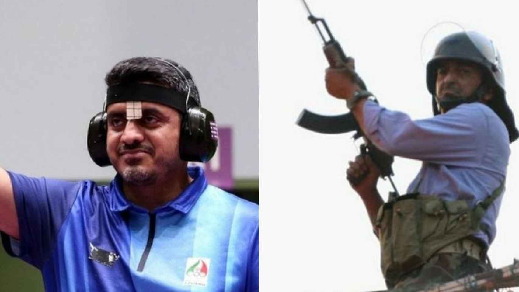 A la derecha, Javad Foroughi, a la izquierda el francotirador con un aspecto similar