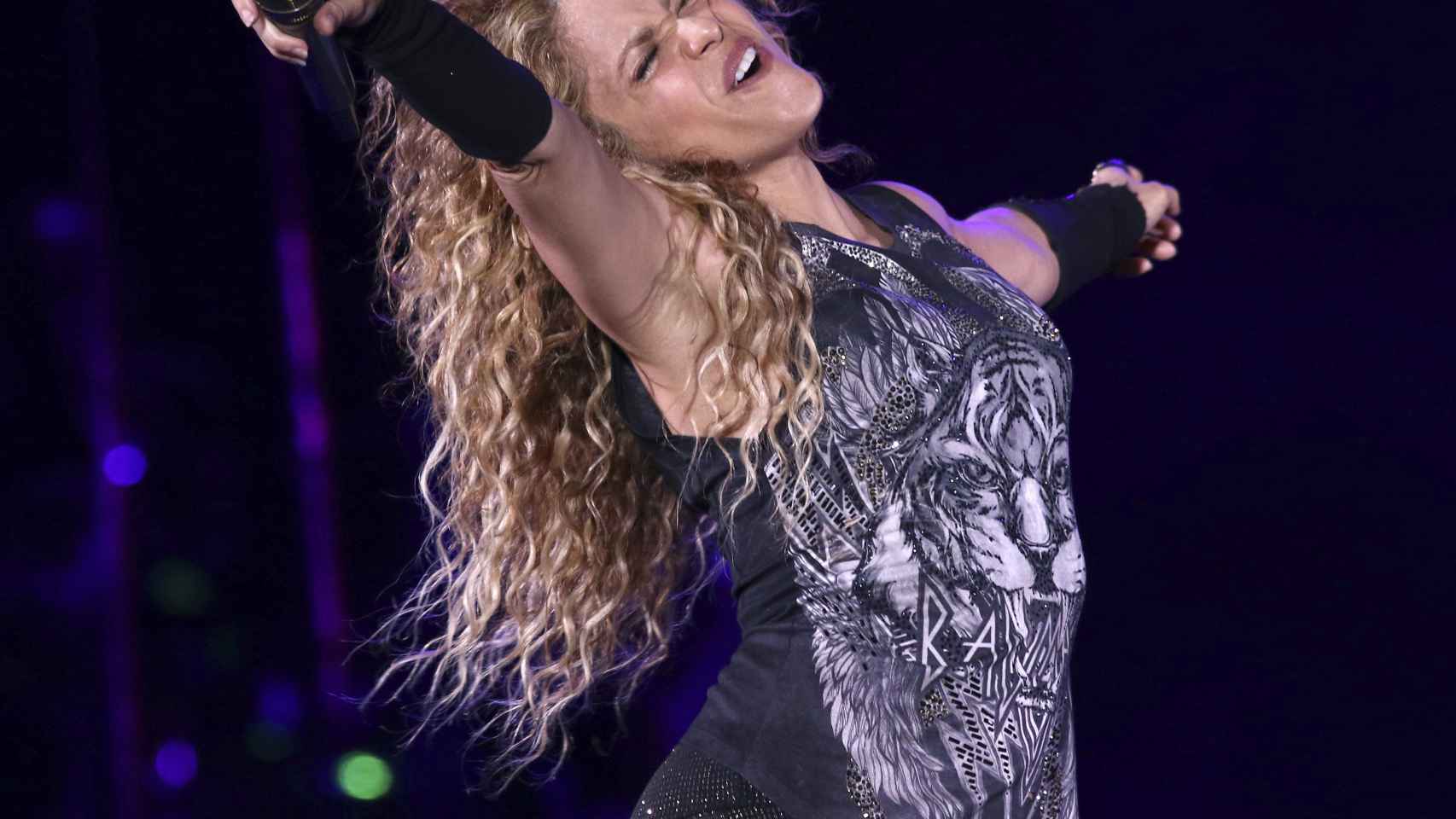 Shakira, durante un concierto en Nueva York en 2018.