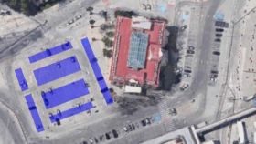 Zona donde quedarán instaladas las placas fotovoltaicas, junto a la sede del Puerto de Málaga.