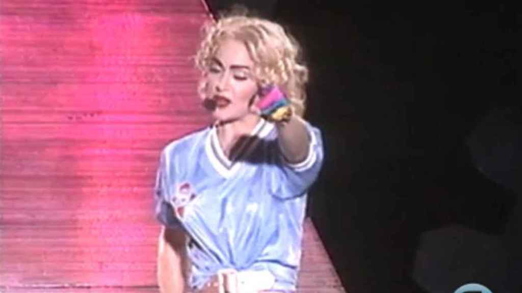 Madonna vistiendo la camiseta del Celta en Balaídos