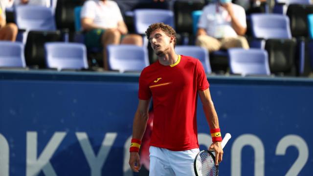 Pablo Carreño, pensante durante un partido