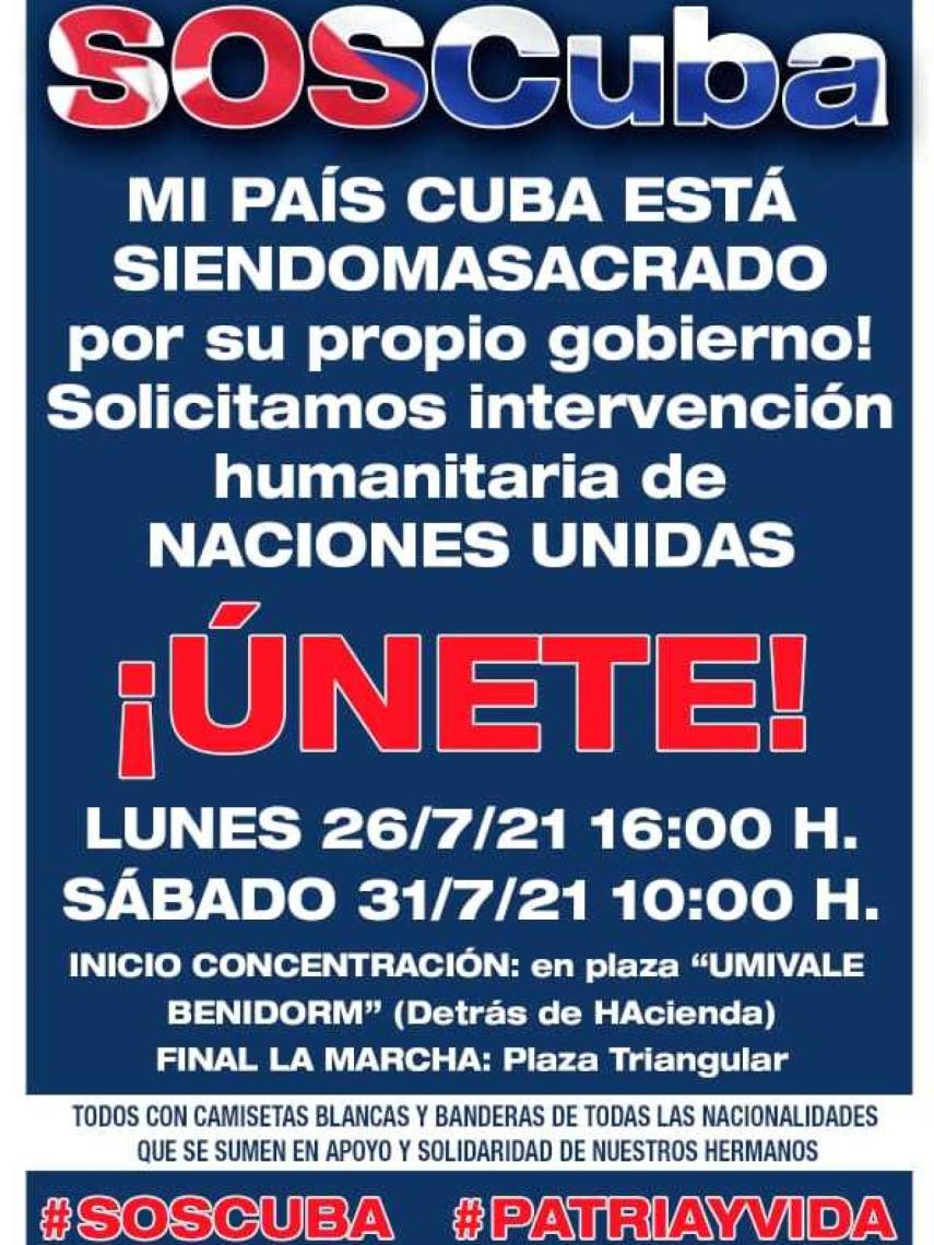 El cartel de la protesta de Benidorm.