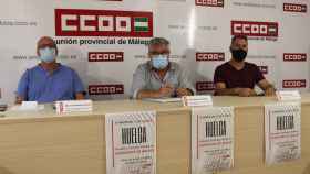 Rueda de prensa de CCOO sobre la huelga en el servicio de vigilancia del aeropuerto de Málaga