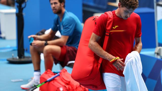 Pablo Carreño abandonando las semifinales de Tokio