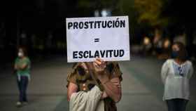 Imagen de archivo de una manifestación por la abolición de la prostitución en Madrid, en 2020.