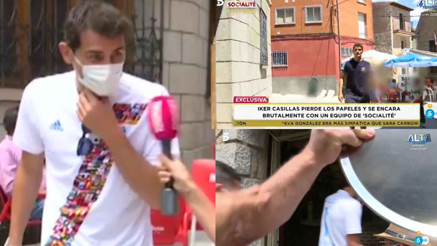 Tres momentos del enfrentamiento de Casillas.
