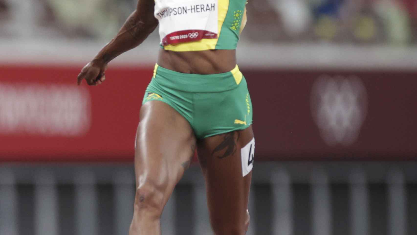 Elaine Thompson, tras ganar los 100 metros en Tokio