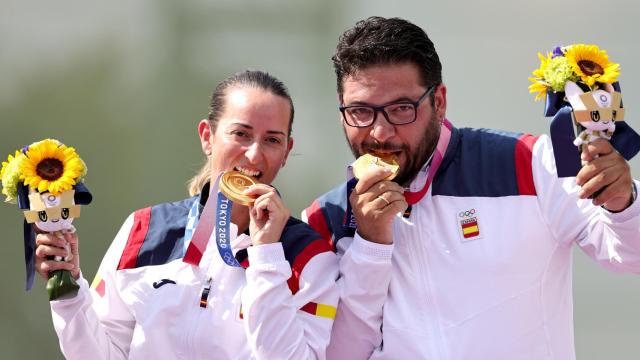 Fátima Gálvez y Alberto Fernández celebran su medalla de oro en los JJOO de Tokio