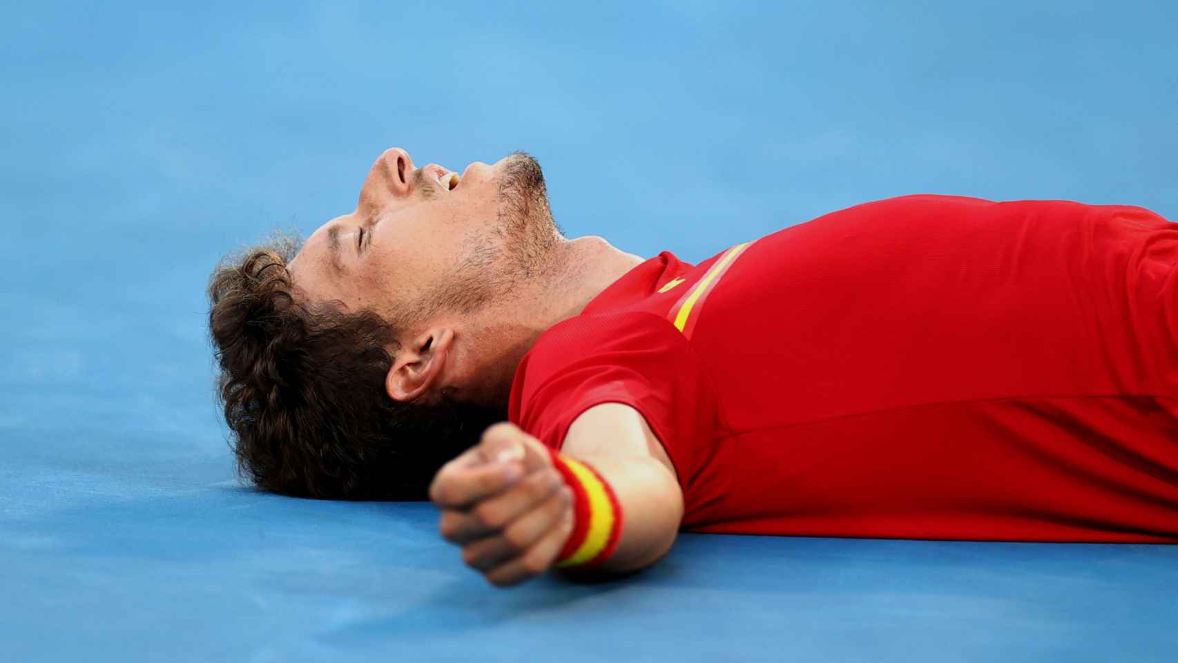 Pablo Carreño, agotado tras ganar el bronce ante Djokovic