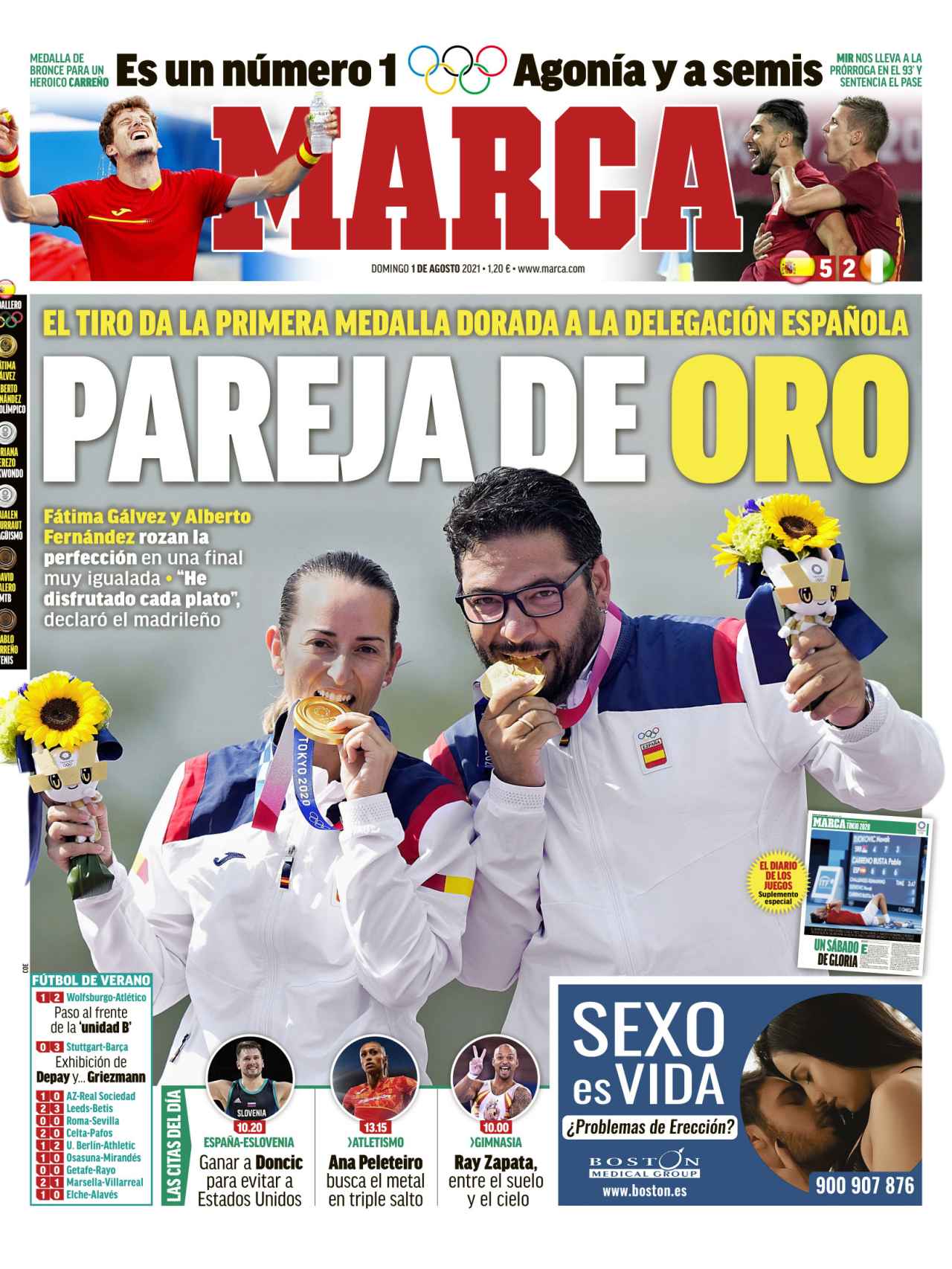 La portada del diario MARCA (01/08/2021)